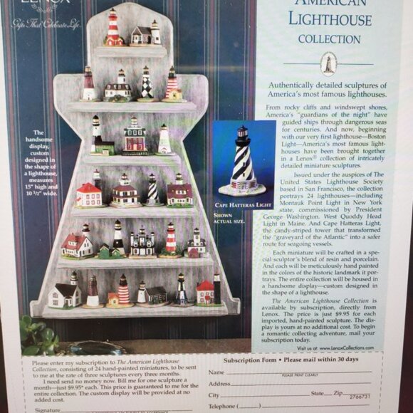 Vintage Lenox Thimble American Lighthouse Collection With Shelf  & 24 Miniatures - Picture 2 of 11